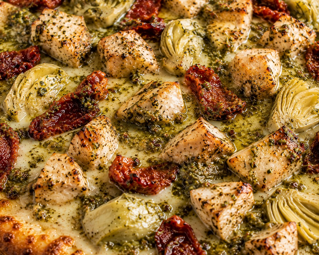 Garlic Pesto Chicken Pizza